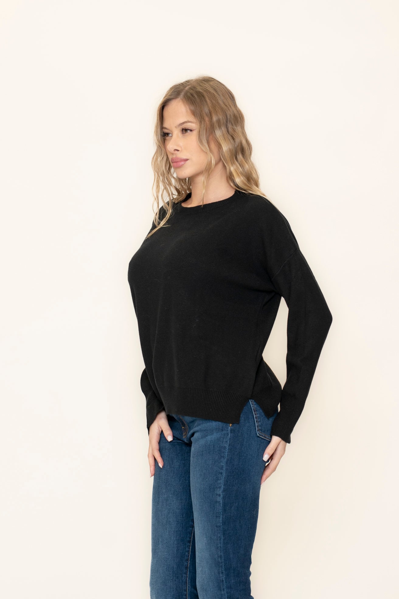 pull scollo con orlo VICOLO 22052s